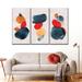 Brayden Studio® Watercolor Blotches Canvas Set On Canvas 3 Pieces Set Canvas in Gray/White | 36 H x 57 W x 1.25 D in | Wayfair