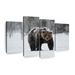 Loon Peak® Winter Grizzly Bear 4 Pieces Canvas in Black/Gray | 48 H x 75 W x 1.25 D in | Wayfair D3D759F5764D40C2BC76EB6AD415EF1D