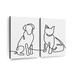 Brayden Studio® One Line Dog & Cat On Canvas 2 Pieces Set Canvas in Black | 30 H x 41 W x 1.25 D in | Wayfair E2D6A73AF9604C87B2725EDB514202CA