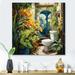 Bayou Breeze Tropical Paradise Toilet Vibrant - Bath & Laundry Metal Art Print Metal in Blue/Green/Orange | 23 H x 23 W x 1 D in | Wayfair