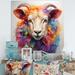 August Grove® Colorful Sheep Chromatic Fleece III - Animals Metal Wall Decor Metal in Blue/Indigo/Orange | 16 H x 16 W x 1 D in | Wayfair