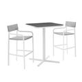 Raleigh 3 Piece Outdoor Patio Aluminum Bar Set - East End Imports EEI-3798-WHI-GRY
