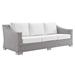 Conway Sunbrella® Outdoor Patio Wicker Rattan Sofa - East End Imports EEI-3974-LGR-WHI