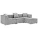 Saybrook Outdoor Patio Upholstered 4-Piece Sectional Sofa - East End Imports EEI-4380-GRY