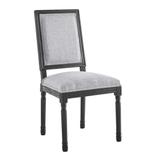 Court French Vintage Upholstered Fabric Dining Side Chair - East End Imports EEI-4661-BLK-LGR