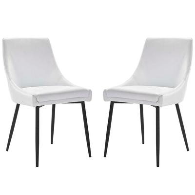 Viscount Vegan Leather Dining Chairs - Set of 2 - ...