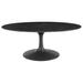 "Lippa 42"" Oval Artificial Marble Coffee Table - East End Imports EEI-4885-BLK-BLK"