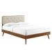 Bridgette King Wood Platform Bed With Splayed Legs - East End Imports MOD-6647-WAL-BEI