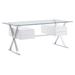 "Sector 71"" Glass Top Glass Office Desk - East End Imports EEI-6226-WHI"