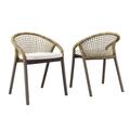 Meadow Outdoor Patio Dining Chairs Set of 2 - East End Imports EEI-4995-NAT-WHI