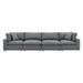 Commix Down Filled Overstuffed Vegan Leather 4-Seater Sofa - East End Imports EEI-4916-GRY