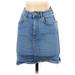 Zara TRF Denim Skirt: Blue Solid Bottoms - Women's Size Small