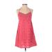 Billabong Casual Dress - A-Line V-Neck Sleeveless: Pink Print Dresses - Women's Size 10