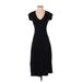 Maeve Casual Dress - Sheath V-Neck Short sleeves: Black Print Dresses - Women's Size 2X-Small