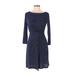 Le Lis Casual Dress - A-Line: Blue Print Dresses - Women's Size Medium