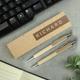 Personalized Name Only Wooden Pen Pencil Set, Beechwood Box Chrome Clip Gift for Writer, Wedding Fathers Day Birthday or Retirement