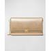 Large East-west Leather Clutch Bag