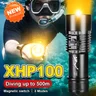 Torcia subacquea Super potente da 6000 lumen XHP100 lampade subacquee a luce gialla torcia subacquea