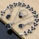 Strange Design 925 Sterling Silver Costume Jewelry Sets Black CZ for Women Earrings Fashion 2020