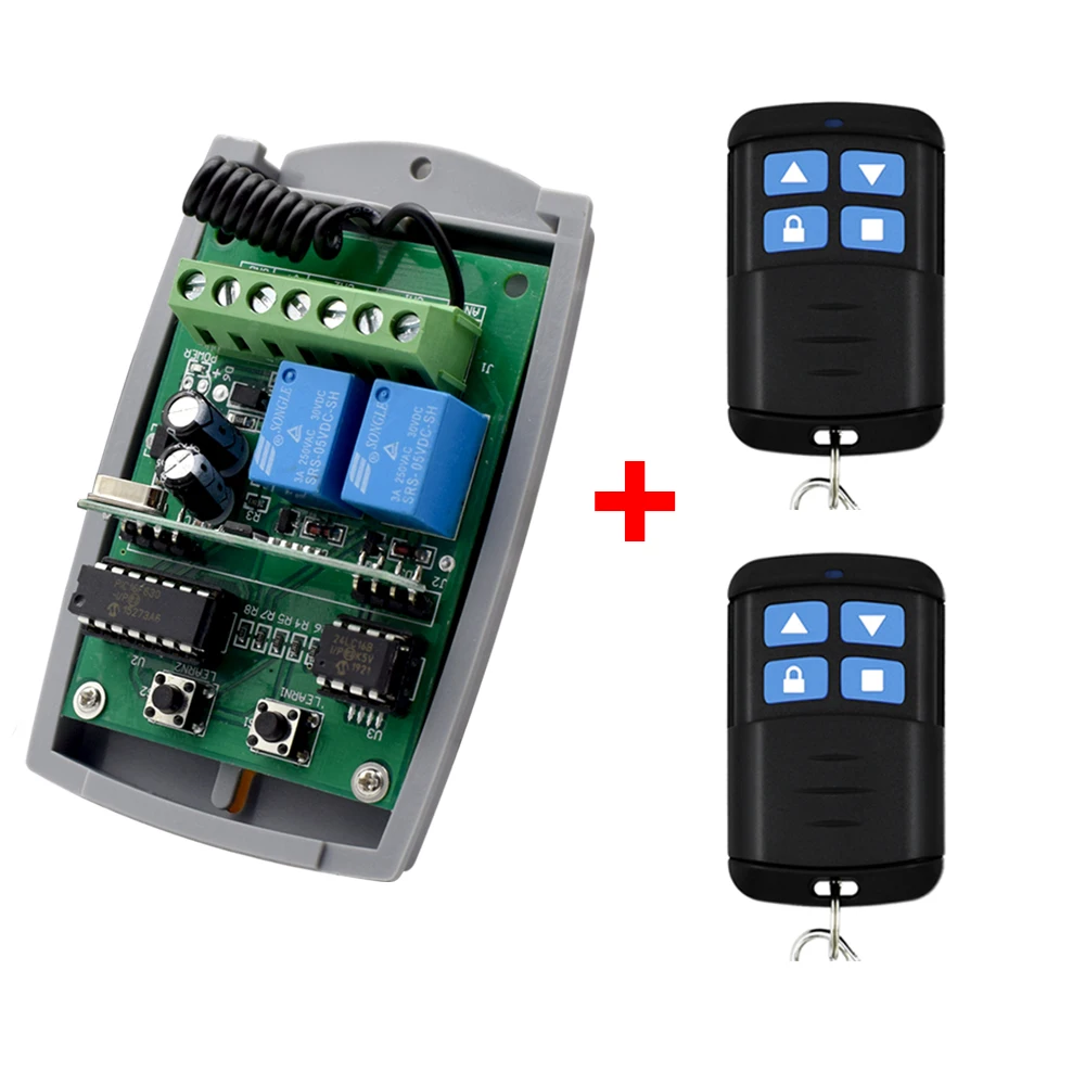 Garage 433MHz Empfänger 2-Kanal-Relais Tor Fernbedienung Sender Antenne im Freien Signal verstärker für Tür zugangs kontrolle Image