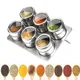 LMETJMA Magnetic Spice Jars with Spice Rack 304 Stainless Steel Spice Tins Spice Storage Jar Tins