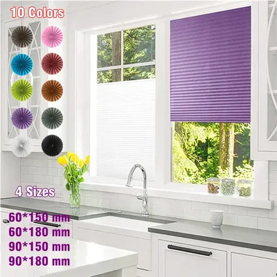 10 farben Selbst-Adhesive Blackout Gefaltete Papier Schatten Plissee Jalousien Vorhänge Für Küche Bad Büro Balkon Windows Shades