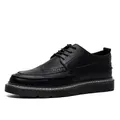 2024 moda Brogues uomo scarpe Casual suola spessa piatta calzature maschili scarpe nere Pure A4834
