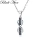 Schwarz Granne Silber Farbe Klassische Kreuz Schmuck Trendy Engagement Halsketten für Frauen