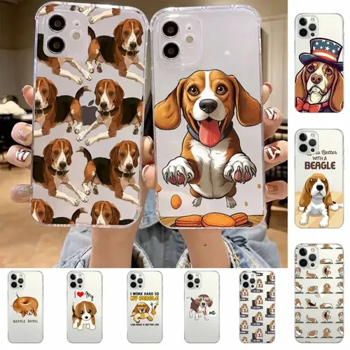 Beagle Dog Phone Case für iPhone 11 12 13 14 Mini Pro Max XR X XS TPU Clear Case für 8 7 6 Plus Se