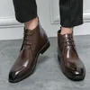 Grün Männer Chelsea Stiefel Leder Männer winter Schuhe Spitzen Stiefeletten Stiefel Plattform Casual Schuhe Freizeit Britischen stil Cowboy Stiefel