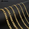 1 piece 3mm//5mm/7mm Black Gold Silver Color Figaro Link Chain Jewelry Classic Curb Necklace