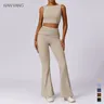 2024 New Yoga Set 2 pezzi Seamless Woman Sportswear Sport Outfit Leggings a vita alta Set Top Vest