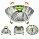 9/10/11 Inches Stainless Steel Lotus Steaming Tray Pot Rack Foldable Food Steamer Kitchen Fruit