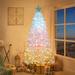 6ft Artificial Christmas Tree with 300 LED Lights and 600 Bendable Branches, Holiday Decoration with Tri-Color LED Lights
