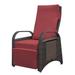 Outdoor Recliner Chair,PE Wicker Adjustable Reclining Lounge Chair