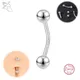 ZS 1PC Solid 925 Silver Curved Barbell Belly Ring Silver Color Belly Button Ring Minimalist Navel