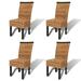 vidaXL Dining Chairs 4 pcs Abaca and Solid Mango Wood