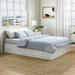 Contemporary Wooden Queen Storage Mates Bed in White
