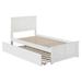 Farmhouse Solid Wood Urban Twin Trundle Platform Bed in White