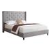 Fabric Upholstered Wingback Cal King Platform Bed - Gray