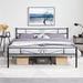 King Size Bed frames Platform Bed Metal Bed Frame, Black