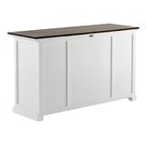 NovaSolo Halifax Accent Farmhouse White & Brown Buffet with 4 Doors 3 Drawers | Solid Mahogany Frame | 57.09 x 19.69 x 33.46