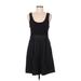 Theory Casual Dress - A-Line Scoop Neck Sleeveless: Black Solid Dresses - Women's Size 8