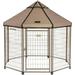 Advantek Pet Gazebo 5ft. Dog Kennel with Earth Taupe Brown Cover