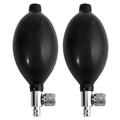 HOMEMAXS 2PCS Black Manual Inflation Blood Pressure Latex Bulbs with Air Release Valves for Replacement Home Hospital Clinic