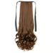 HX-Meiye Ponytail Extension Curly Hair Girl Cosplay Wig Natural Faux Hair Fiber For Daily Wear Role-playing Light Brown 38cm