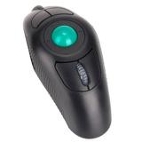 Hemoton 2.4G Wireless Air Mouse Handheld Trackball Mouse USB Port Thumb Controlled Handheld Trackball Mouse (Black)