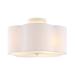 SAFAVIEH Joeluna 16 in. Modern 3-Light White Fabric Mount Light with White Fabric Shade