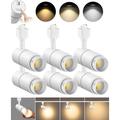 VANoopee 3-Color Zoomable 10W LED Track Lighting Heads H Type Track Light Heads Dimmable Bright Ceiling Spotlight Fixtures Accent Art 3000K 4000K 5000K Adjustable CRI90+ 15Â°-60Â° 1000lm Black 6 Pack