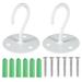 NUOLUX Hemoton 2 PCS Wall Mounted Hooks Heavy Duty Flower Basket Hooks Ceiling Wind Chimes Hangers (White)